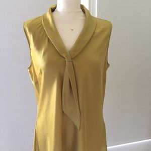 TAHARI mustard yellow golden fluid top